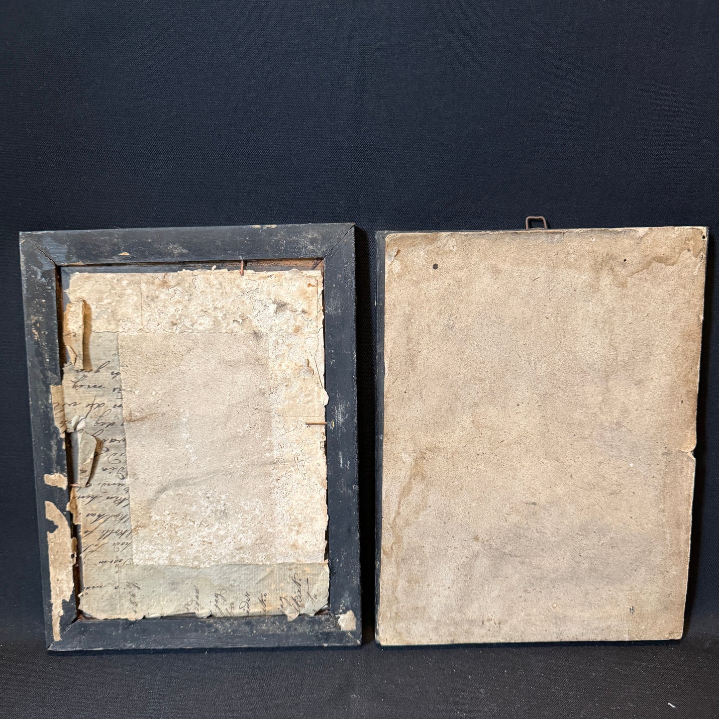 Two Framed Antique Colored Prints with Religious Motif.