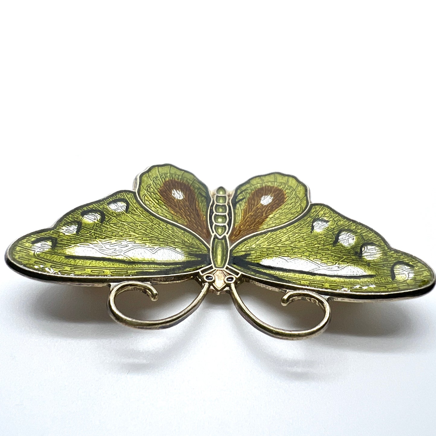 Hroar Prydz, Norway. Vintage Sterling Silver Enamel Butterfly Brooch.