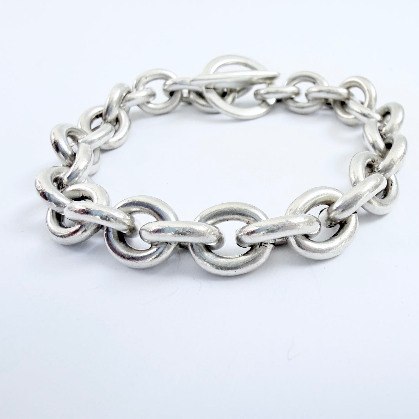 Denmark ca 1950-60s Vintage Chunky Sterling Silver Bracelet.