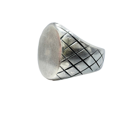 Vicenza, Italy. Chunky Vintage Sterling Silver Signet Ring.