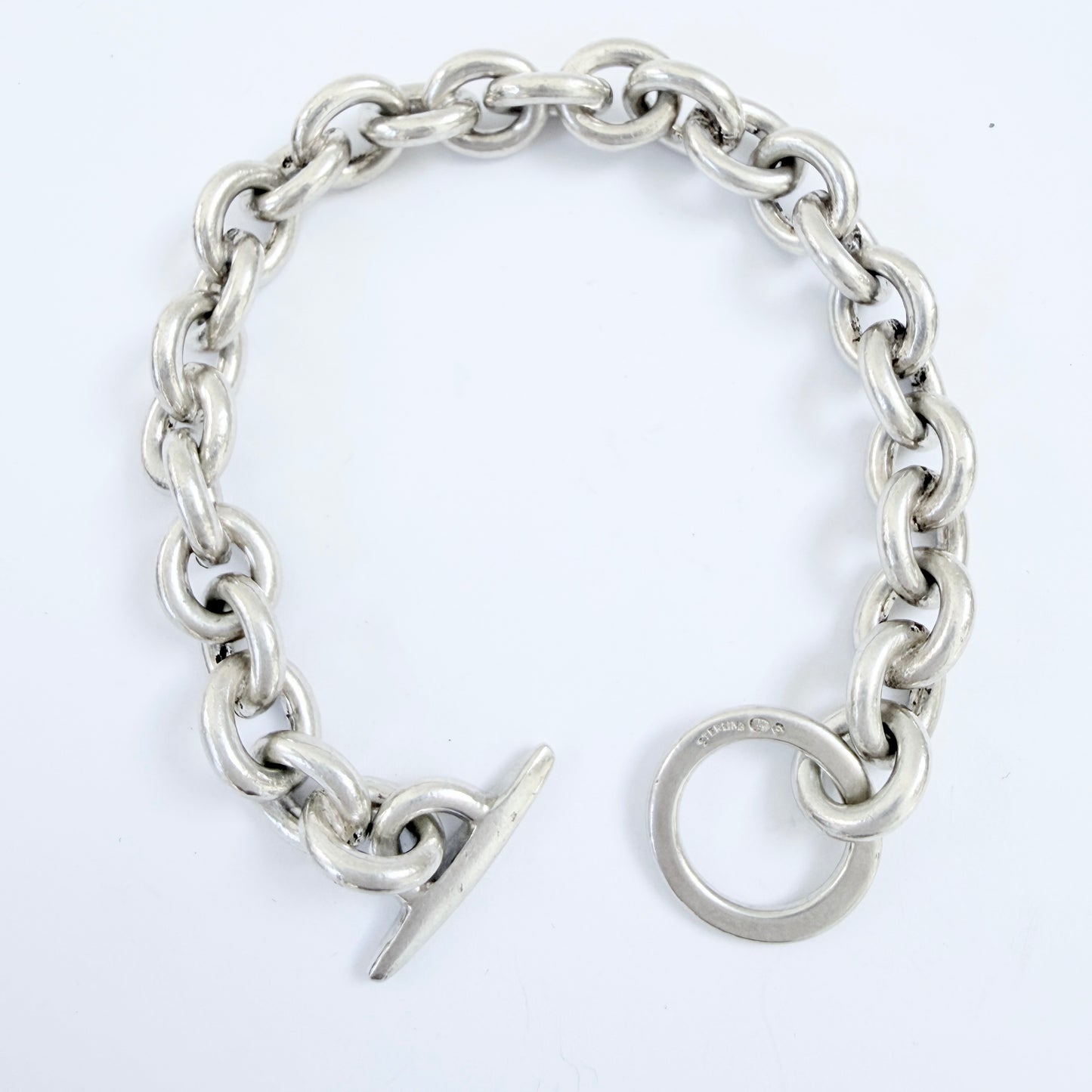 Denmark ca 1950-60s Vintage Chunky Sterling Silver Bracelet.