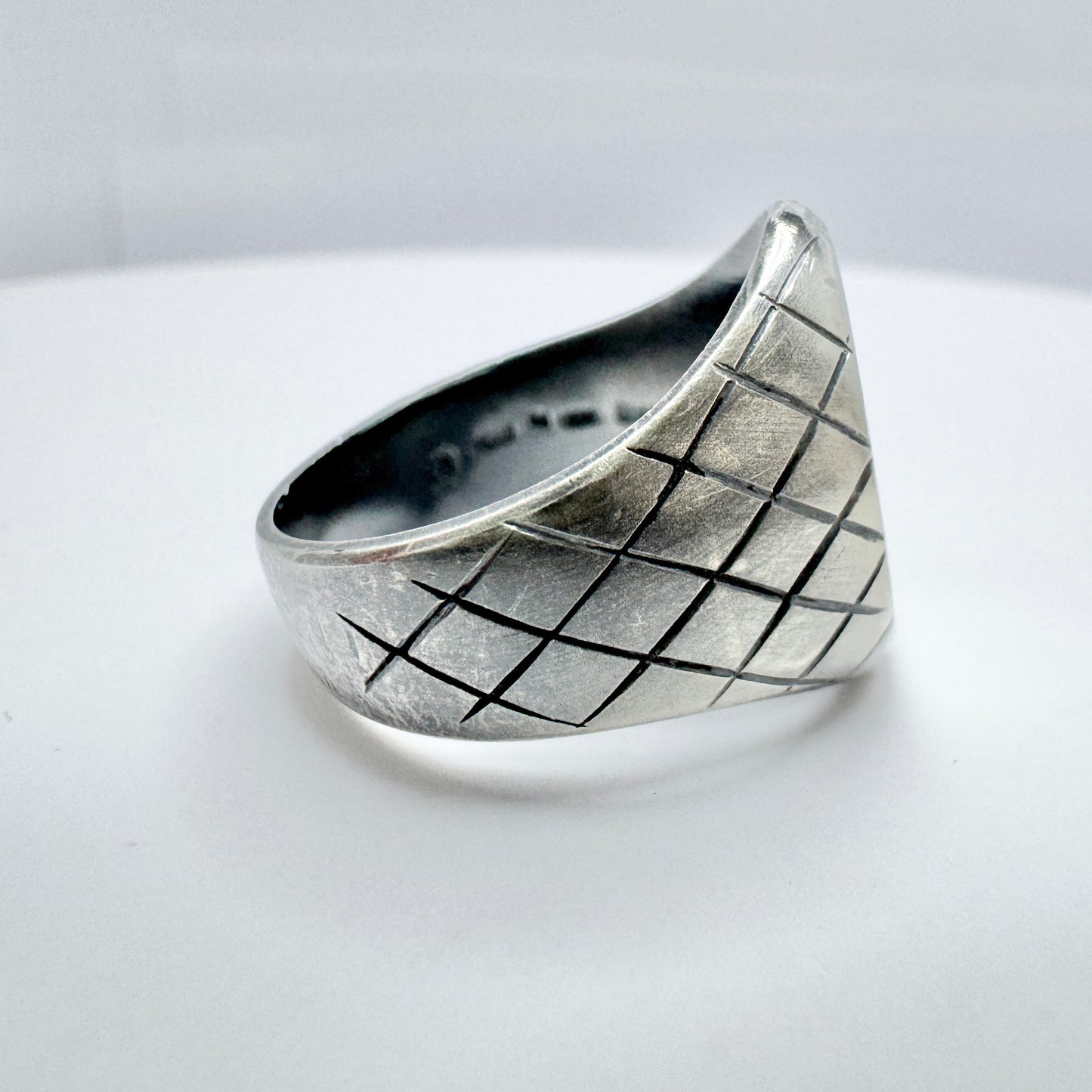 Vicenza, Italy. Chunky Vintage Sterling Silver Signet Ring.