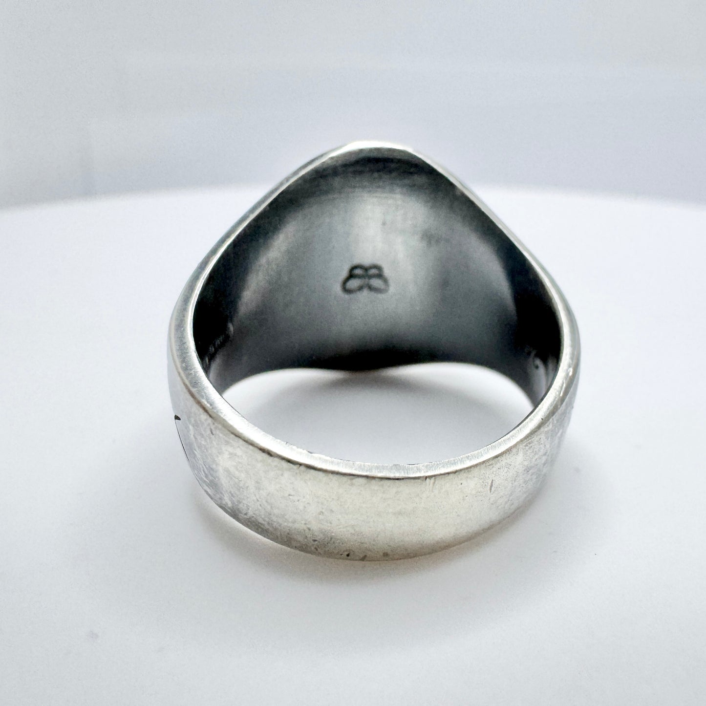 Vicenza, Italy. Chunky Vintage Sterling Silver Signet Ring.