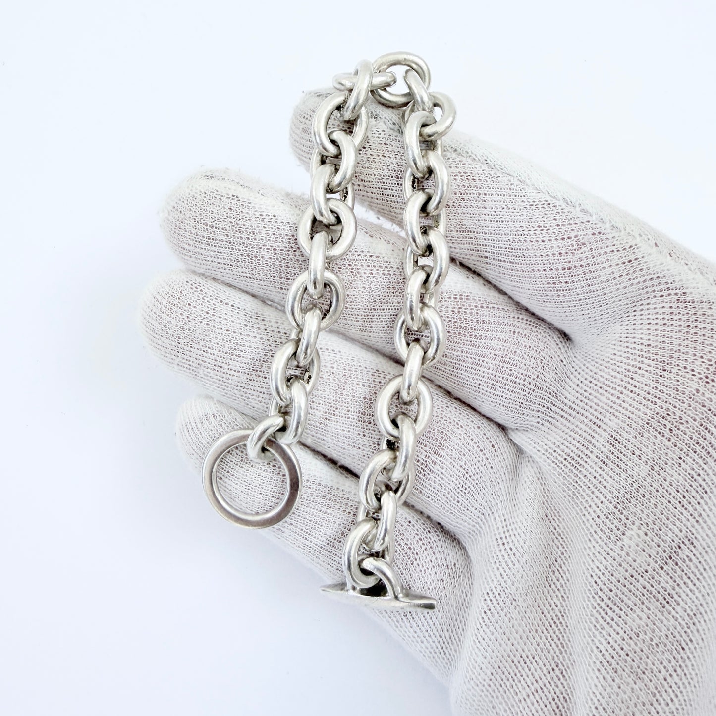 Denmark ca 1950-60s Vintage Chunky Sterling Silver Bracelet.