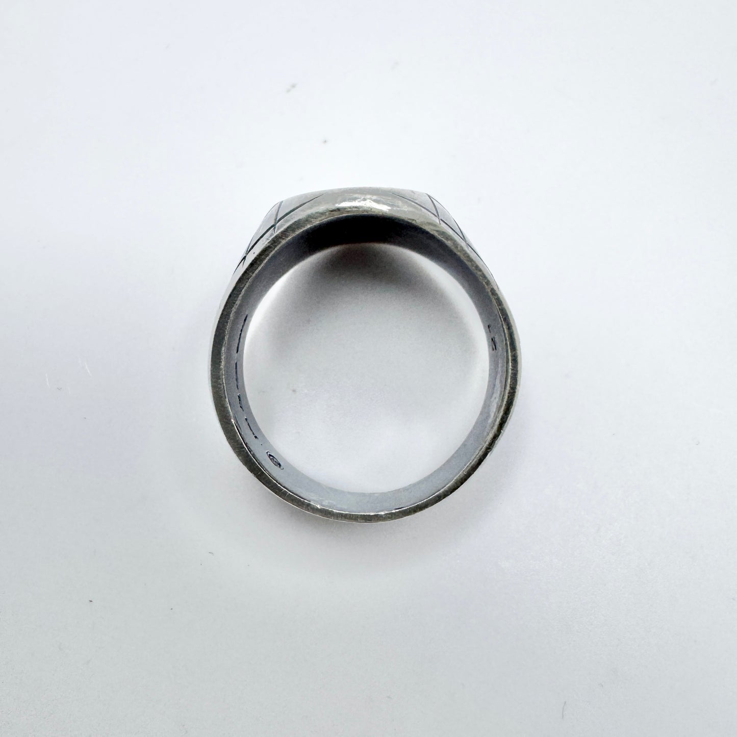 Vicenza, Italy. Chunky Vintage Sterling Silver Signet Ring.