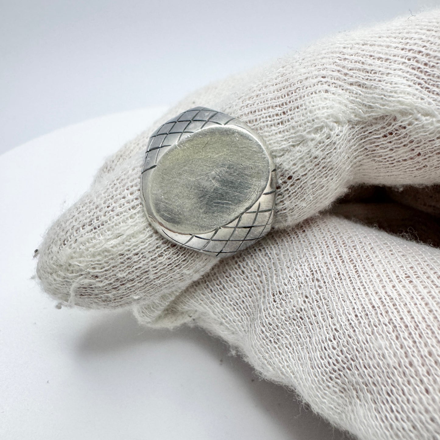 Vicenza, Italy. Chunky Vintage Sterling Silver Signet Ring.