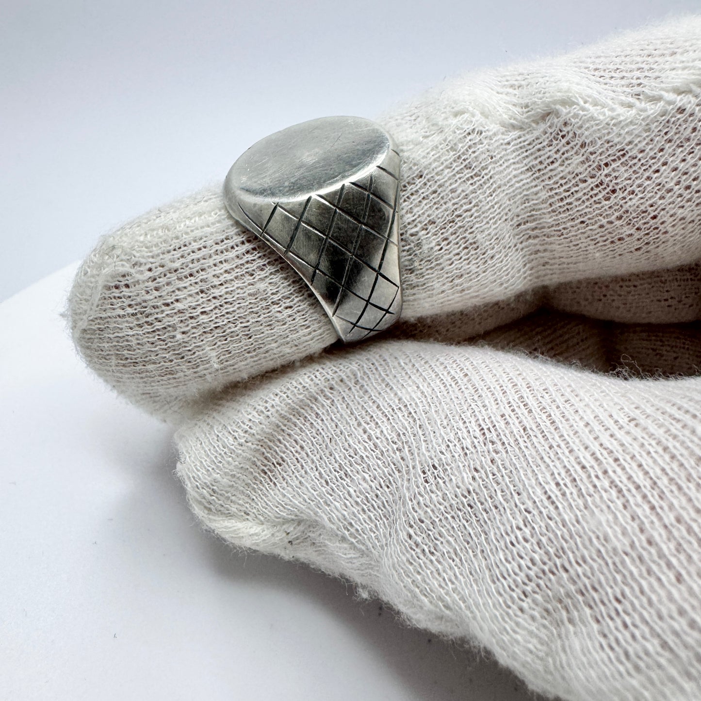 Vicenza, Italy. Chunky Vintage Sterling Silver Signet Ring.