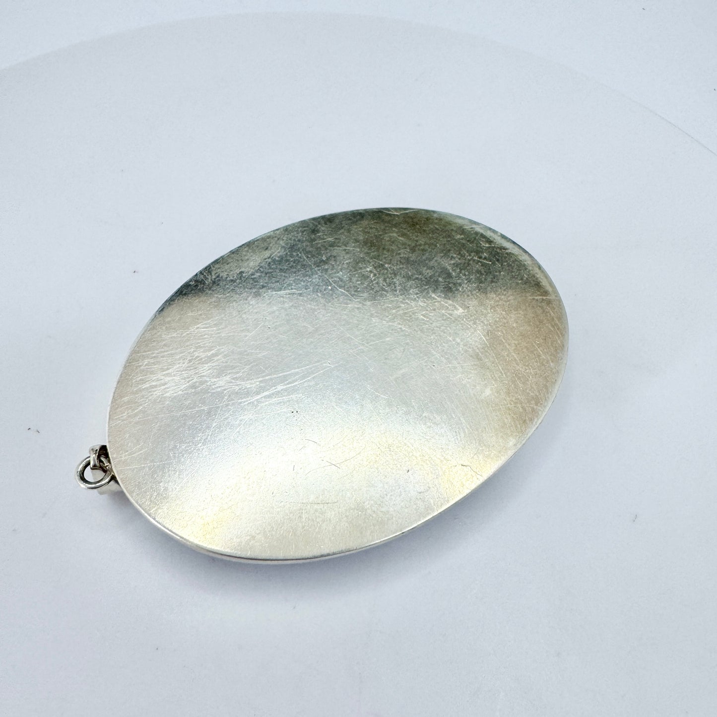 Victor Janson, Sweden 1975. Large Vintage Solid Silver Bergslagen-stone Pendant.