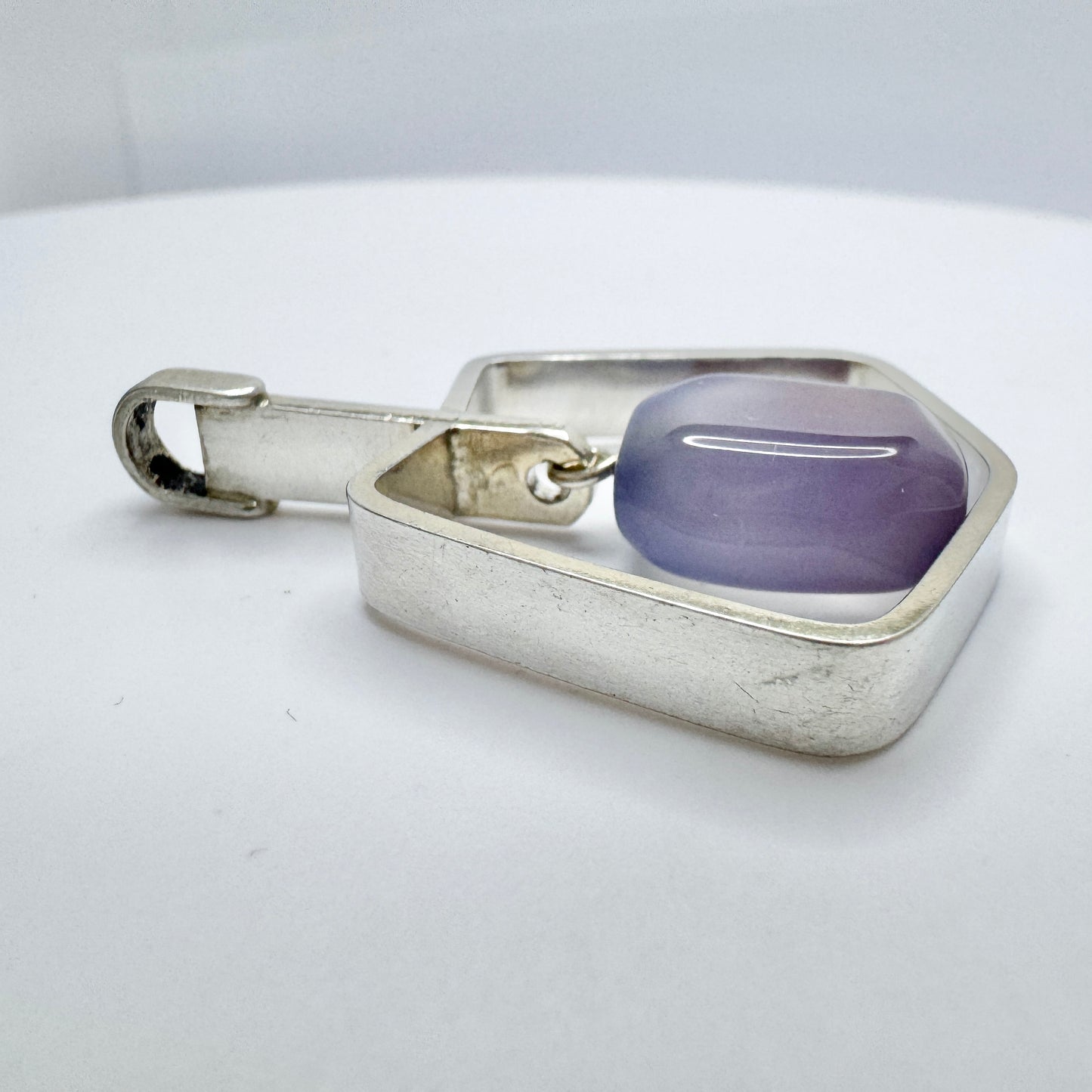 Hedbergs, Sweden 1959. Vintage Sterling Silver Chalcedony Pendant.