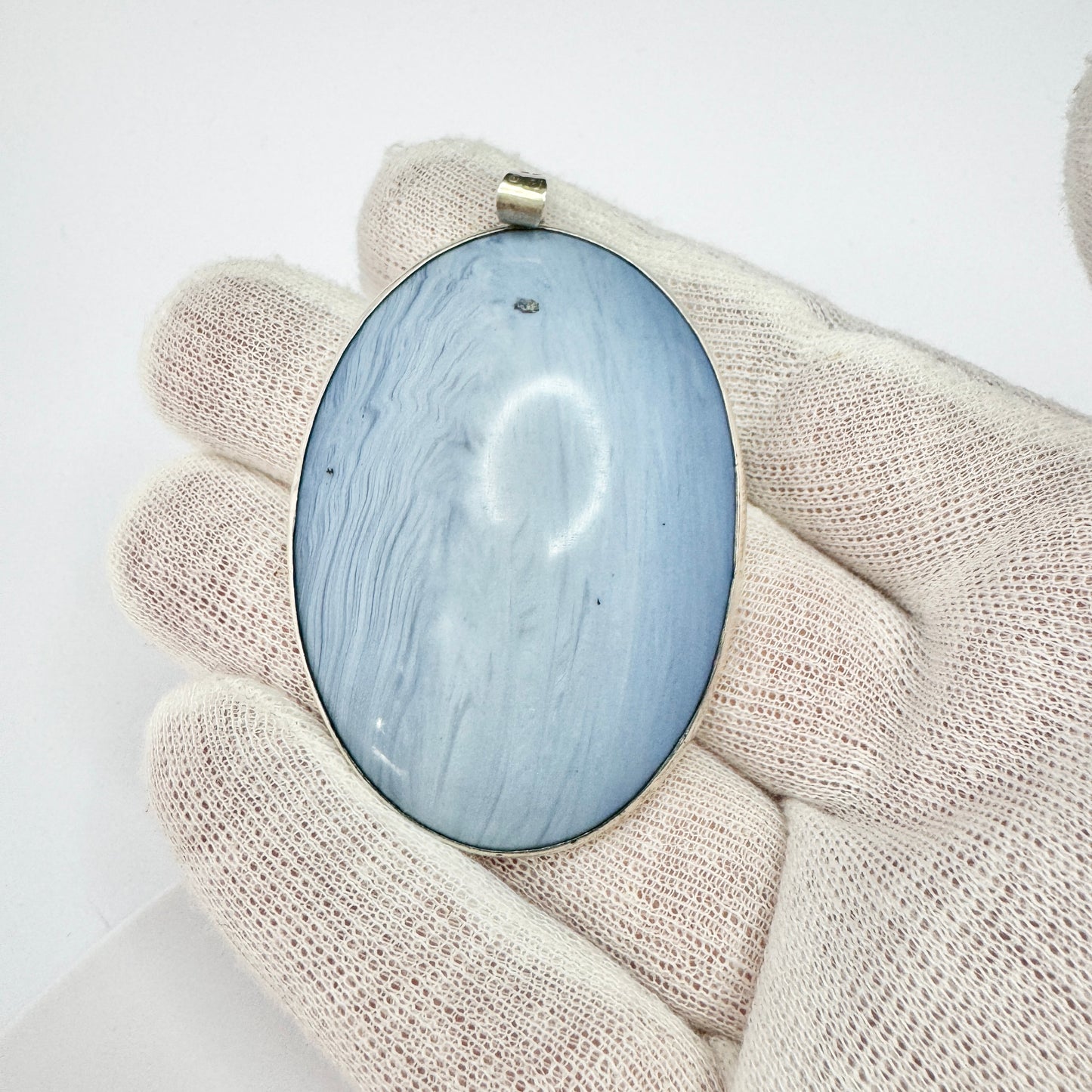 Victor Janson, Sweden 1975. Large Vintage Solid Silver Bergslagen-stone Pendant.