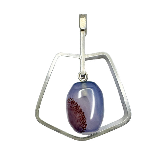 Hedbergs, Sweden 1959. Vintage Sterling Silver Chalcedony Pendant.