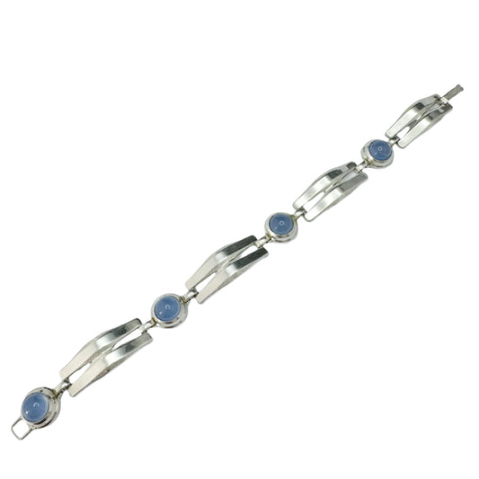 K&L-Kordes Lichtenfels, Germany 1960s. Vintage Solid Silver Chalcedony Bracelet.