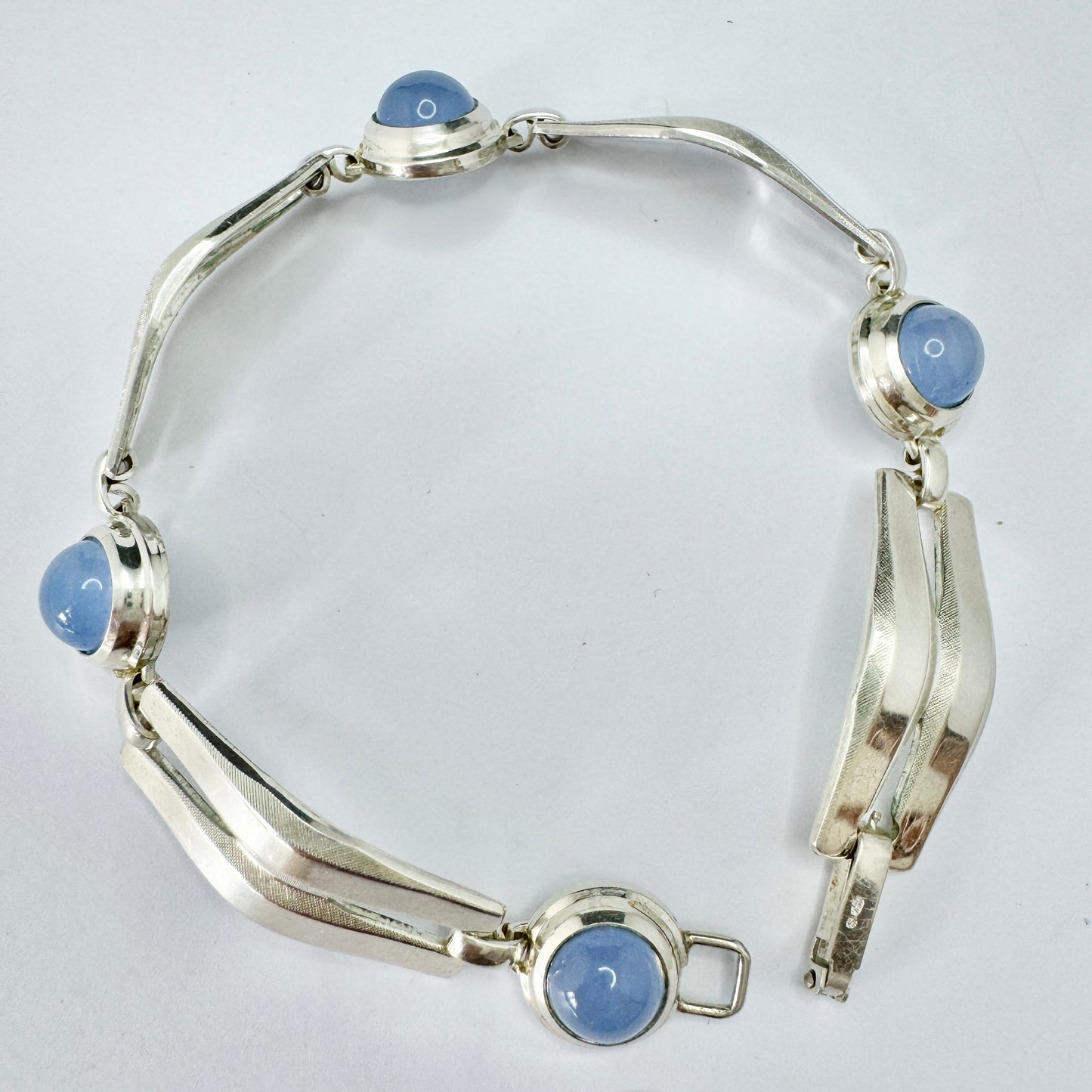 K&L-Kordes Lichtenfels, Germany 1960s. Vintage Solid Silver Chalcedony Bracelet.