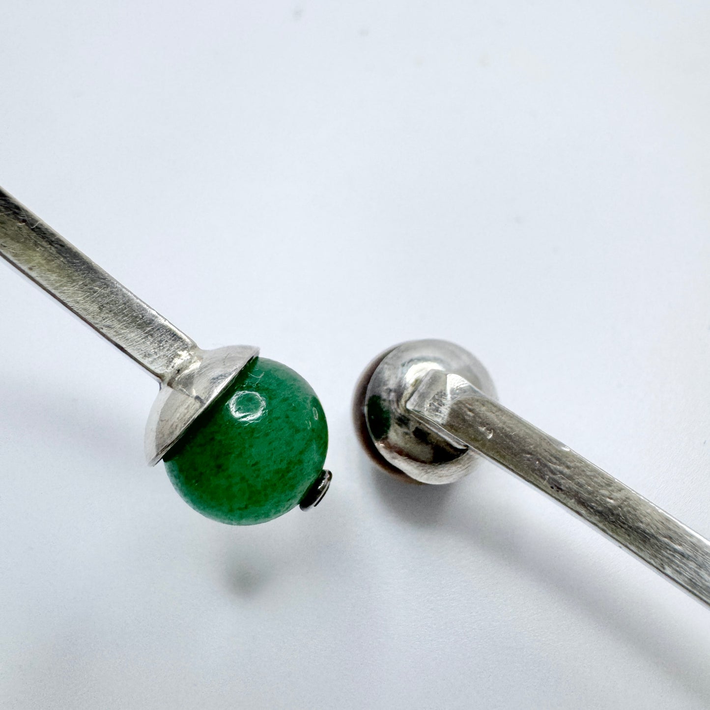 Hedbergs, Sweden 1963. Vintage Sterling Silver Aventurine Tiger's Eye Bracelet.