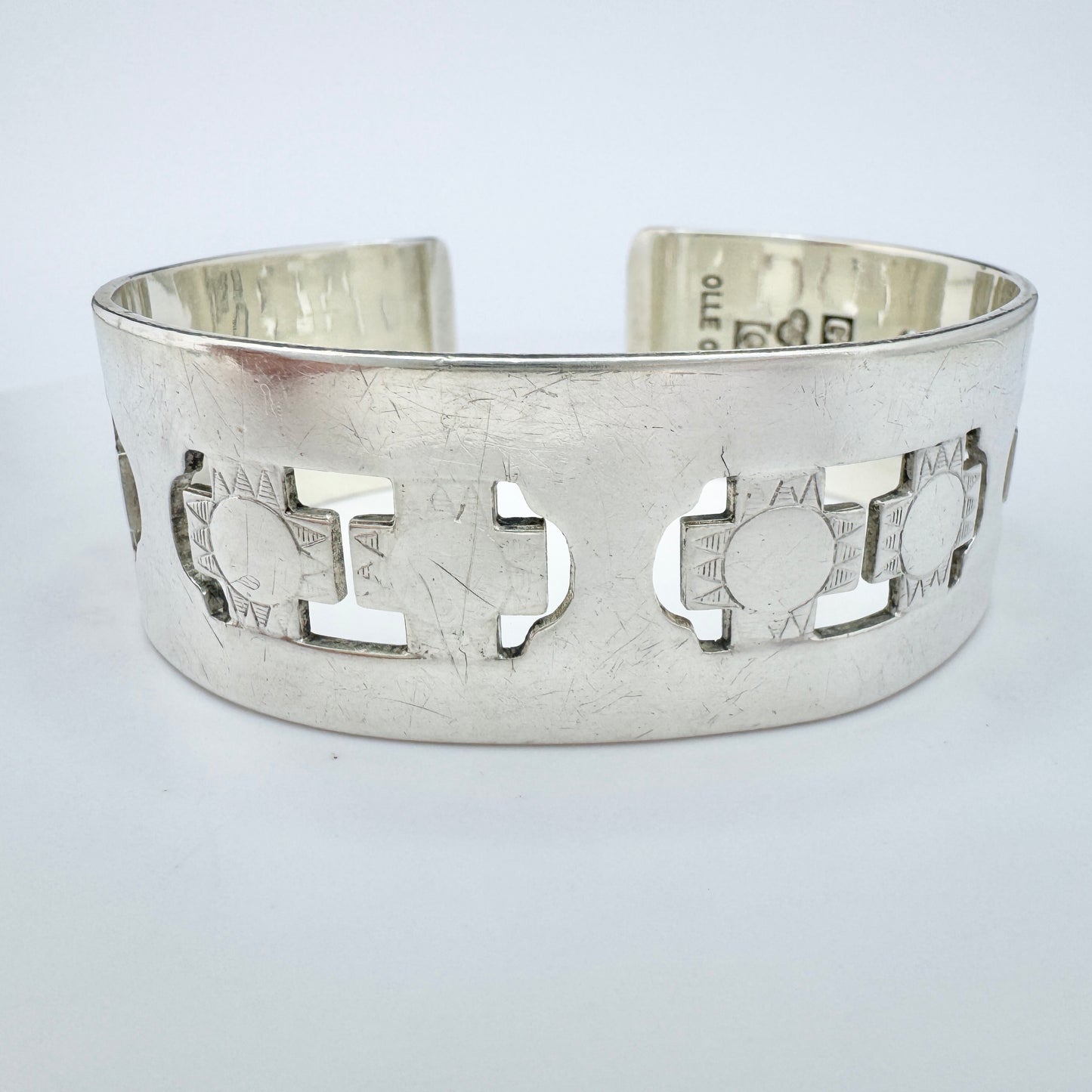 Olle Olsson for Kaplan, Sweden 1966 Vintage Sterling Silver Cuff Bracelet.