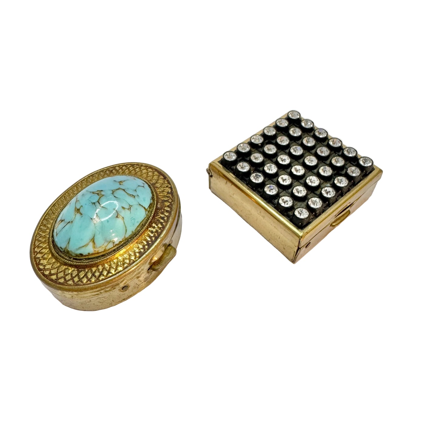 Two Vintage 1940-50s Trinket Pill Boxes.