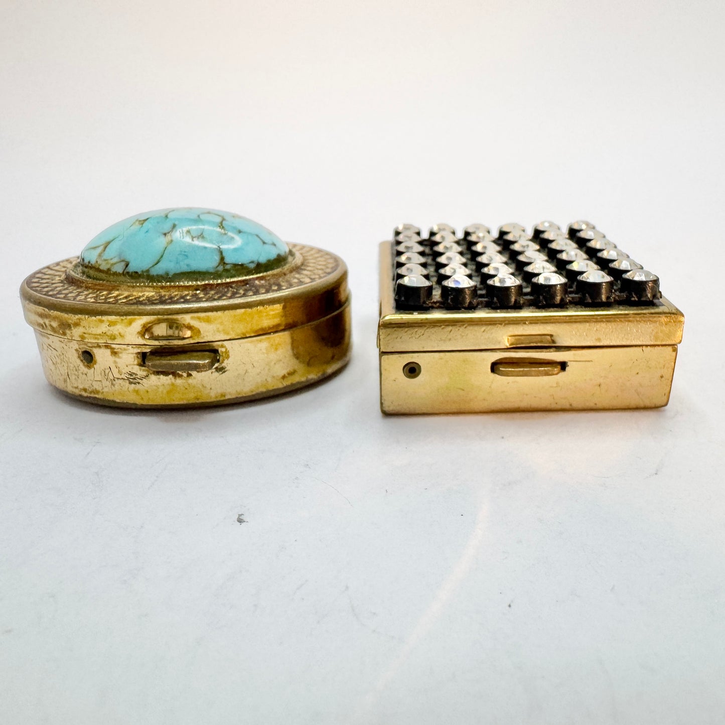 Two Vintage 1940-50s Trinket Pill Boxes.