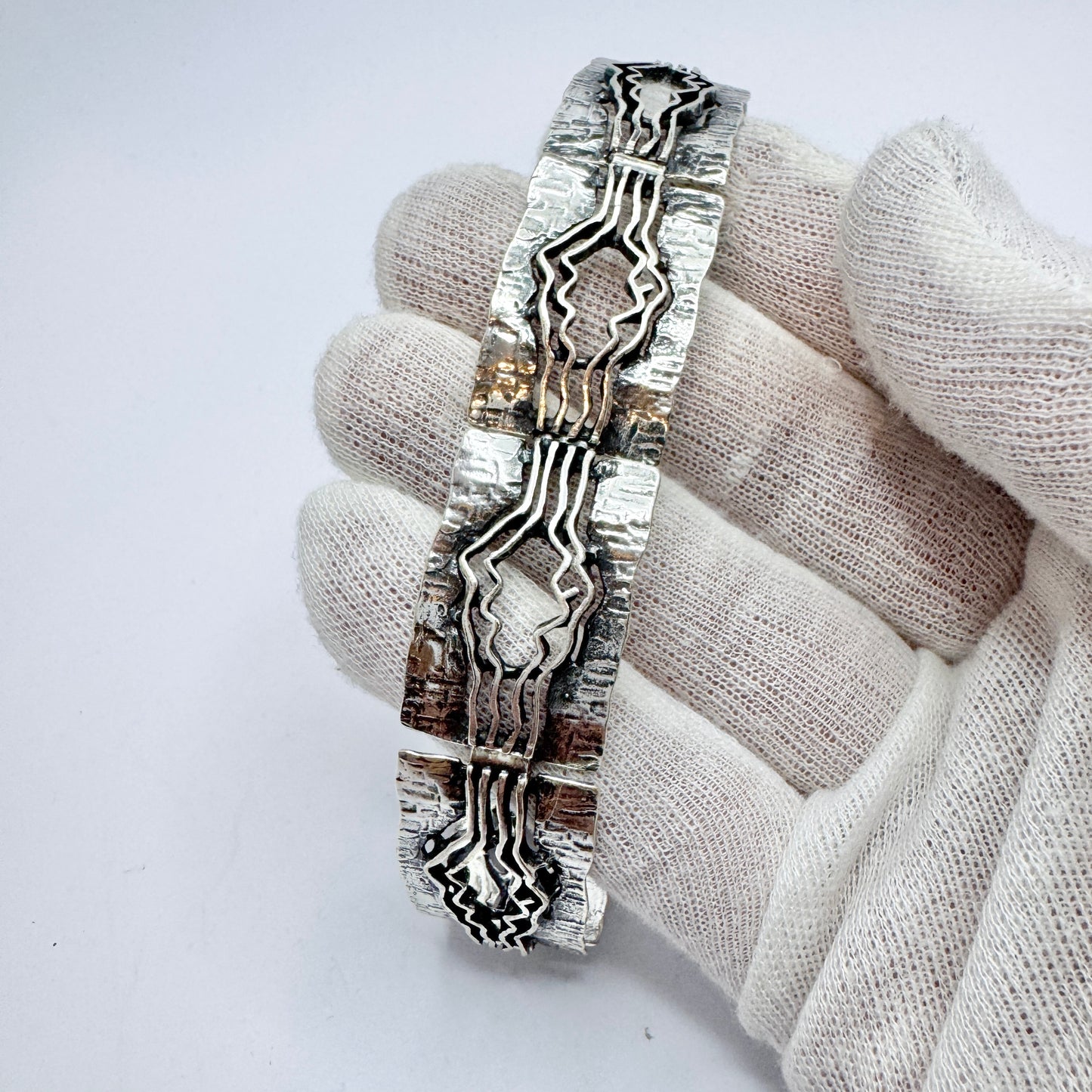 Teka, Theodor Klotz, Germany ca 1970. Vintage Sterling Silver Bracelet.