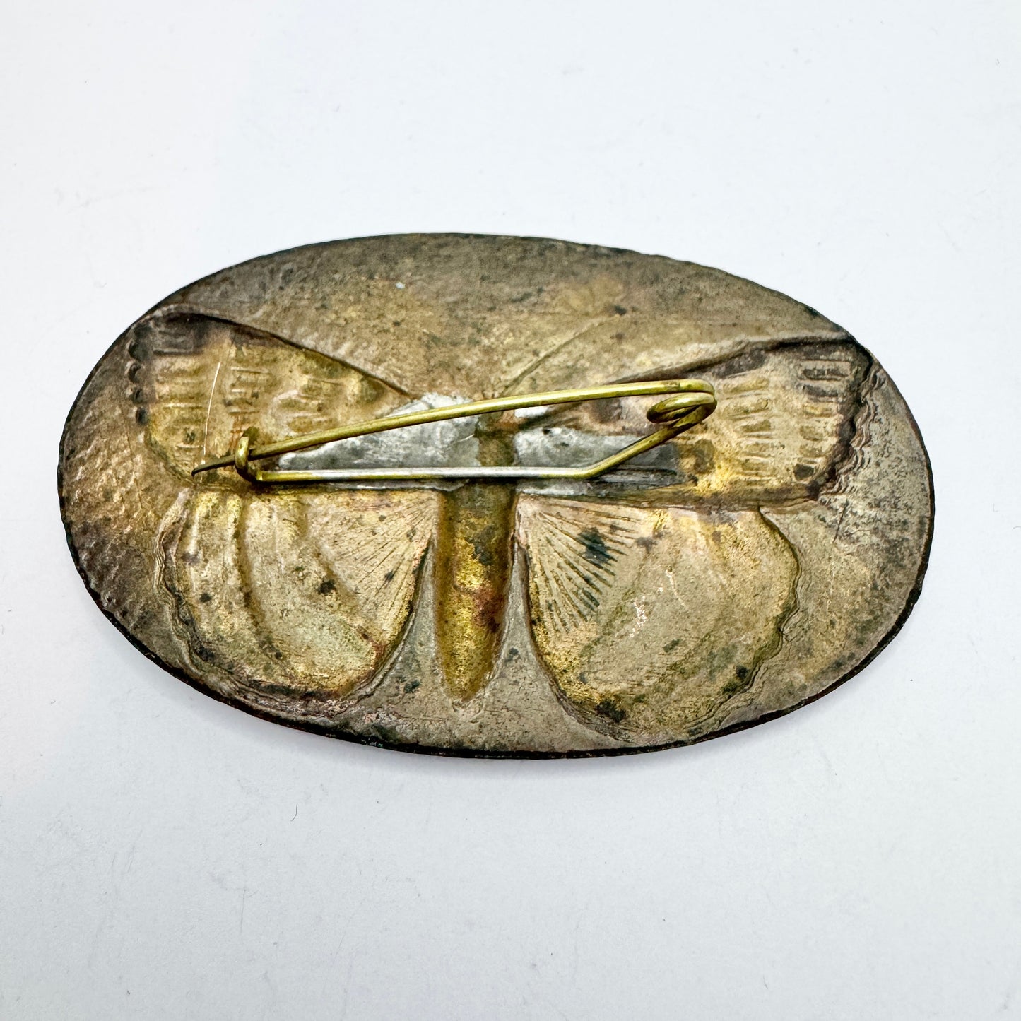Antique Very Large Jugendstil ca 1920. Butterfly Copper Brooch.