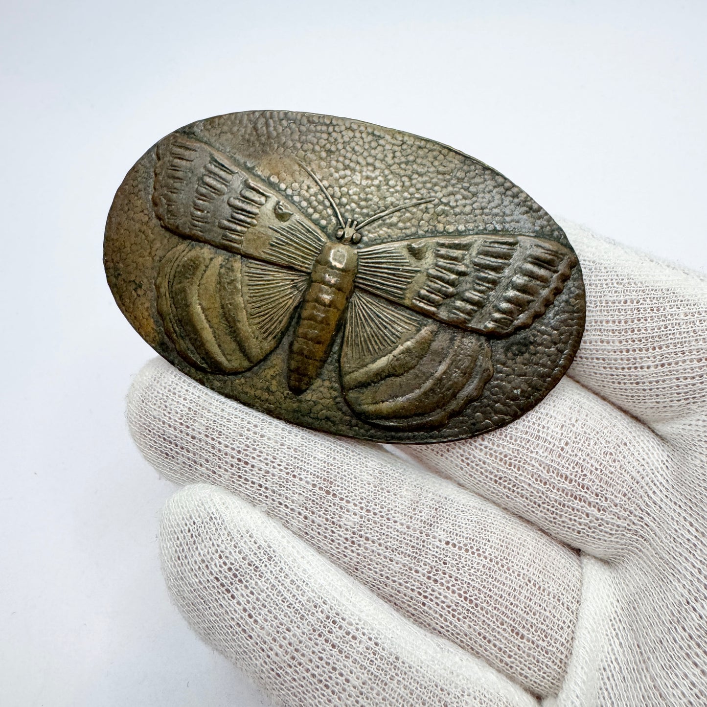 Antique Very Large Jugendstil ca 1920. Butterfly Copper Brooch.