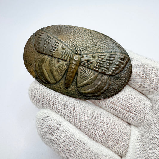 Antique Very Large Jugendstil ca 1920. Butterfly Copper Brooch.