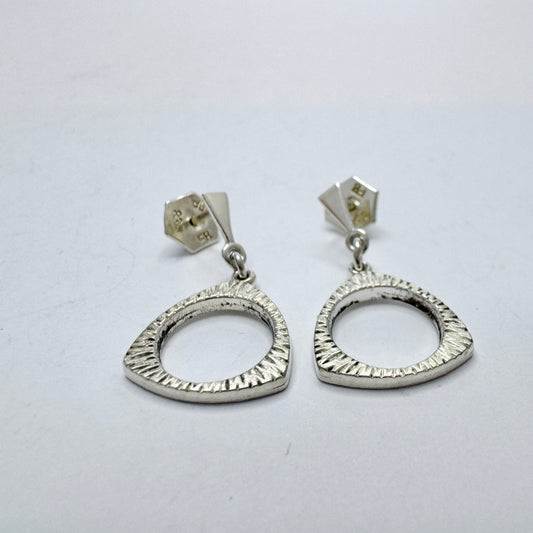 Maker F.B, Deutsches Bundespatent, Germany Vintage Solid Silver Earrings.