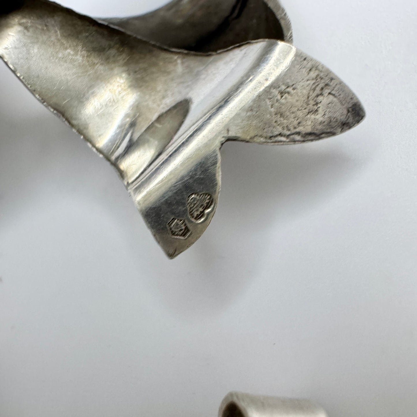 Sweden 1940s. Vintage Solid Silver Ribbon Brooch and Earrings