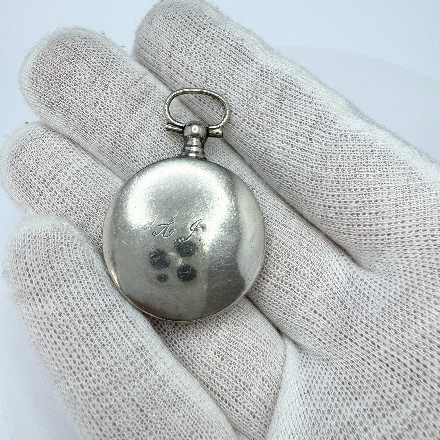 Sweden 1874. Antique Victorian Solid Silver Locket Pendant.