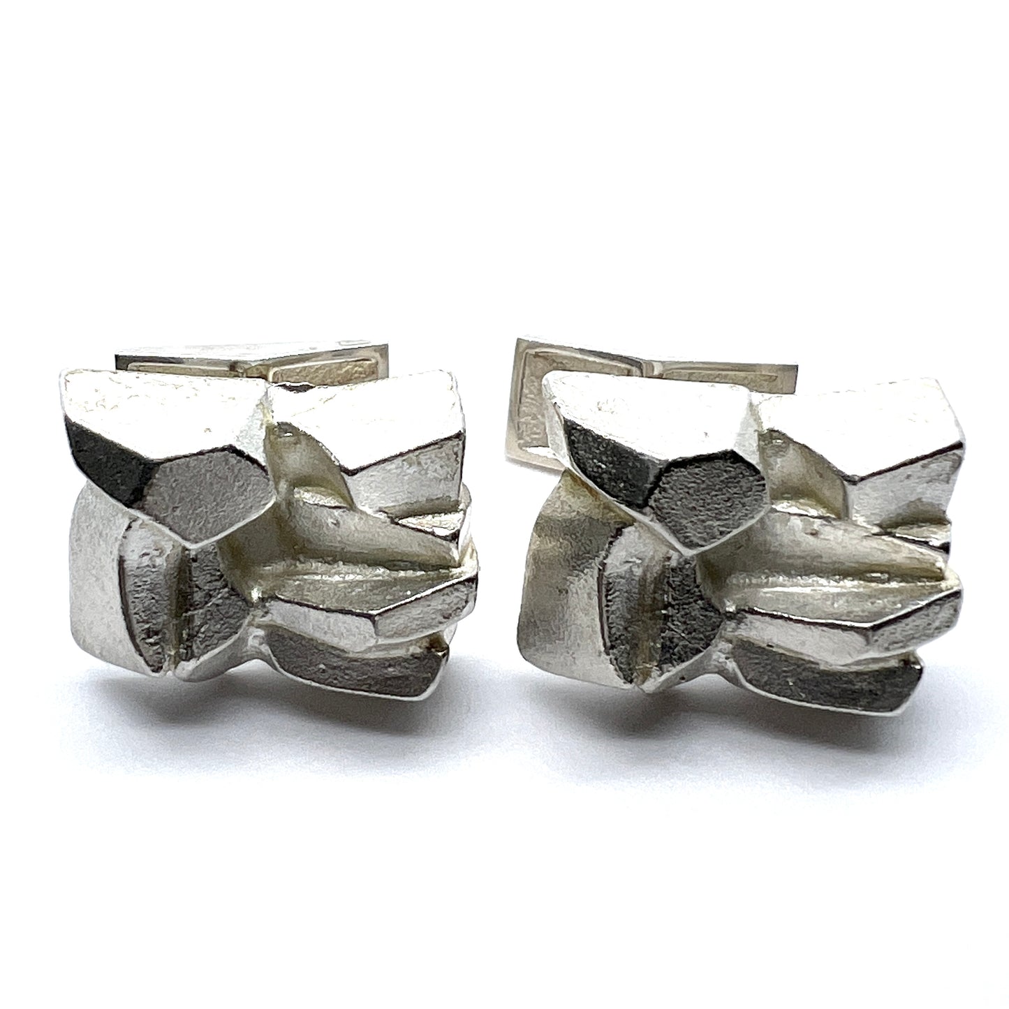 Bjorn Weckstrom for Lapponia 1974. Bold Vintage Sterling Silver Cufflinks. Signed.