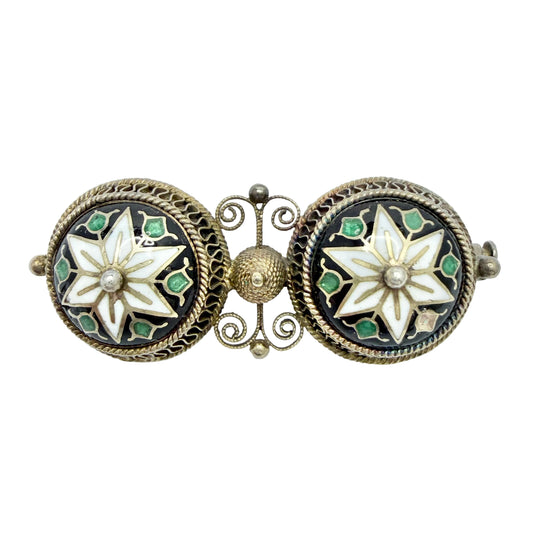 Norway early 1900s. Silver Enamel Brooch. Pls read description.