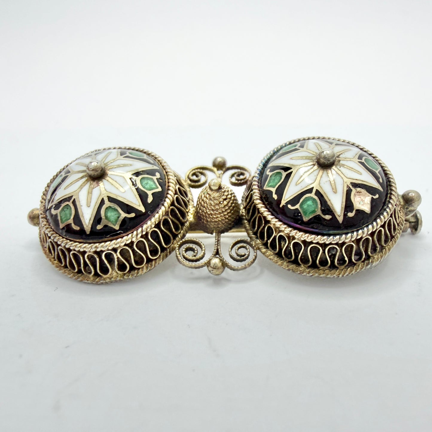 Norway early 1900s. Silver Enamel Brooch. Pls read description.