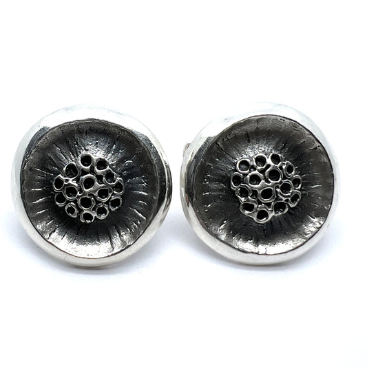 Reino Olavi Saastamoinen, Finland 1975. Large Vintage Sterling Silver Cufflinks.