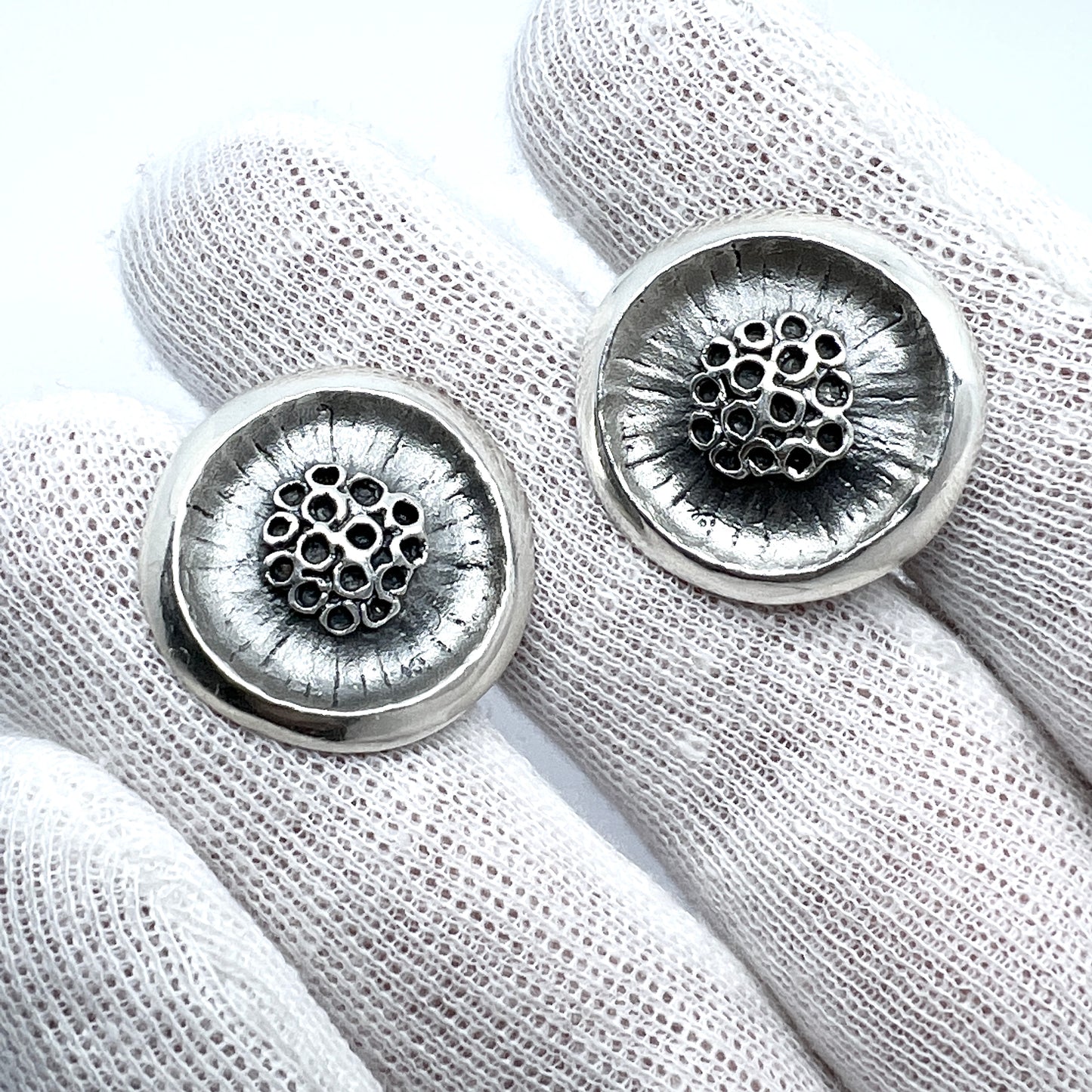 Reino Olavi Saastamoinen, Finland 1975. Large Vintage Sterling Silver Cufflinks.