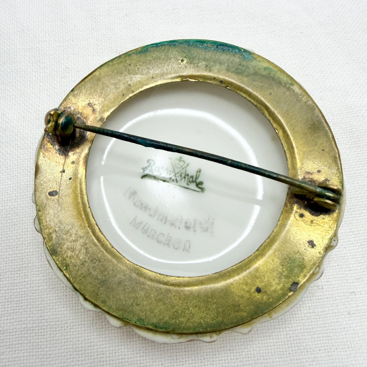 Rosenthal, Germany. Vintage Porcelain Edelweiss Brooch.