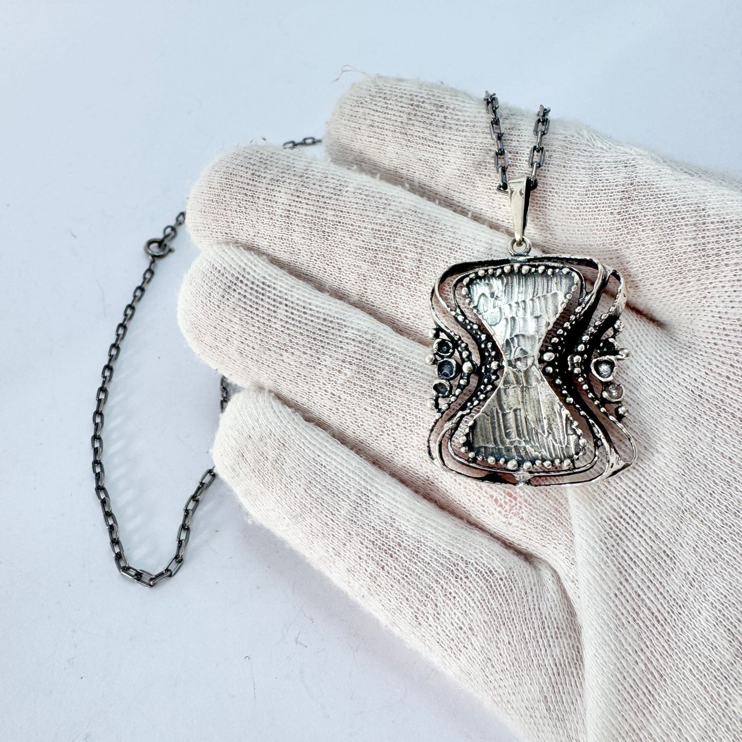 Teka Theodor Klotz, Germany 1970s. Vintage Sterling Silver Pendant Necklace.