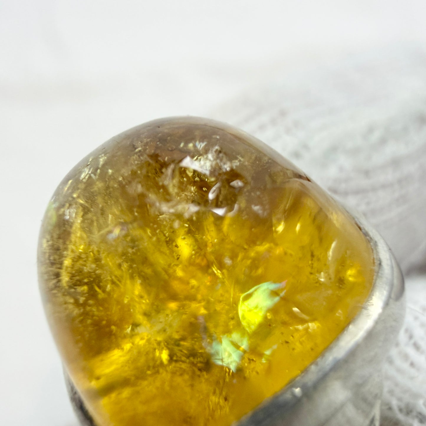 Sidsel Ränge, Sweden c 1960. Vintage Sterling Silver Citrine Ring.
