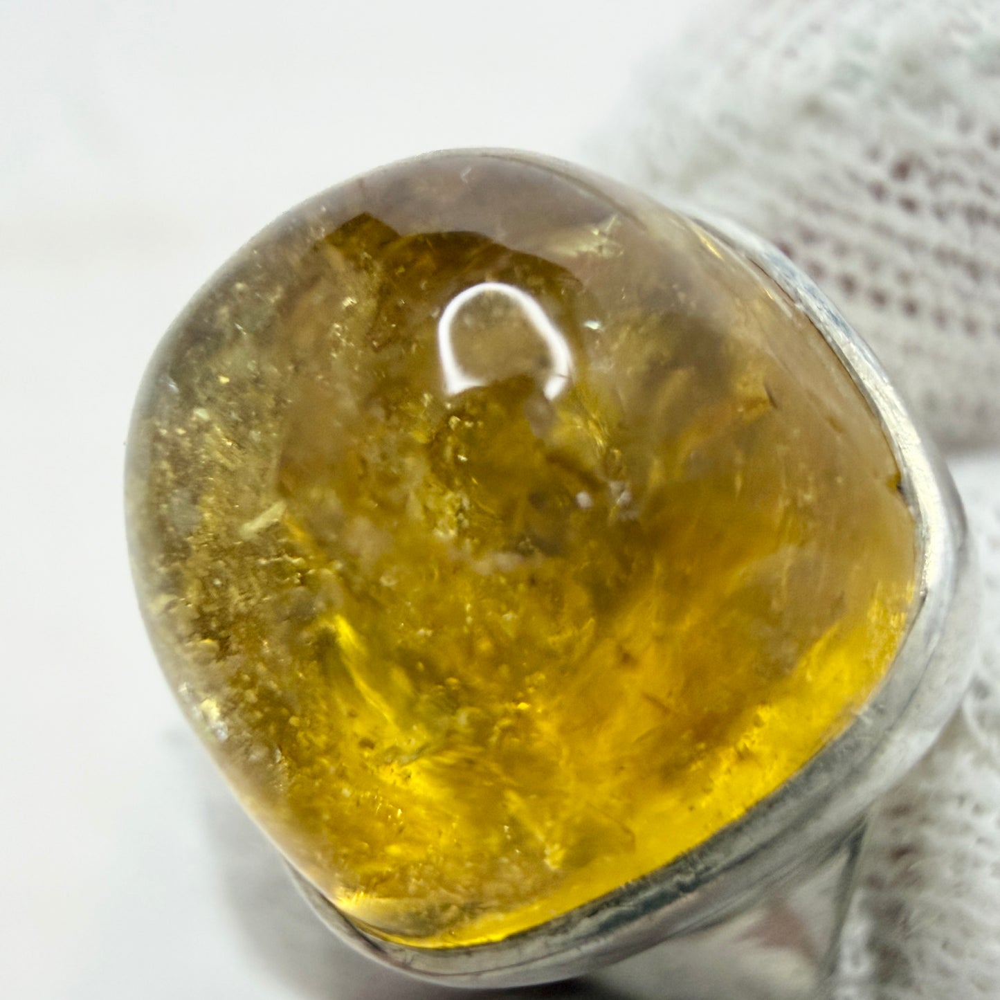 Sidsel Ränge, Sweden c 1960. Vintage Sterling Silver Citrine Ring.