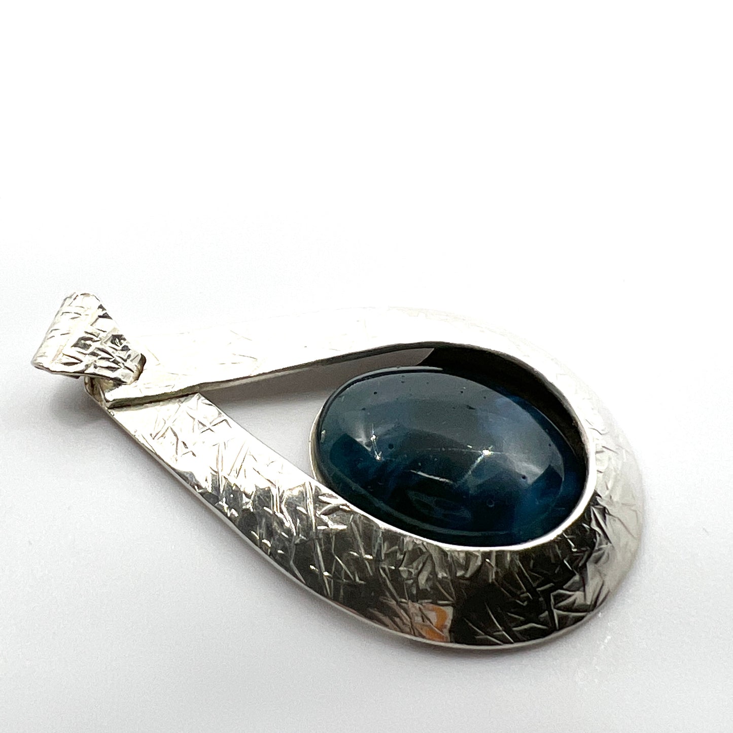 Sweden 1970-80s. Sterling Silver Bergslagen-stone Pendant.