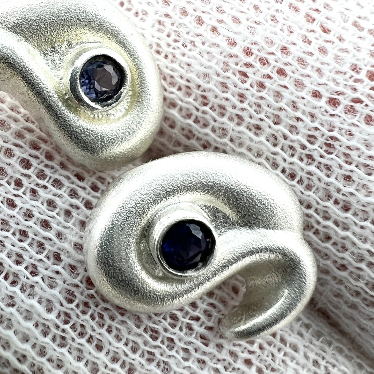 Two Pair of Sterling Silver Stud Earrings. One Pair Kalevala Koru, Finland.