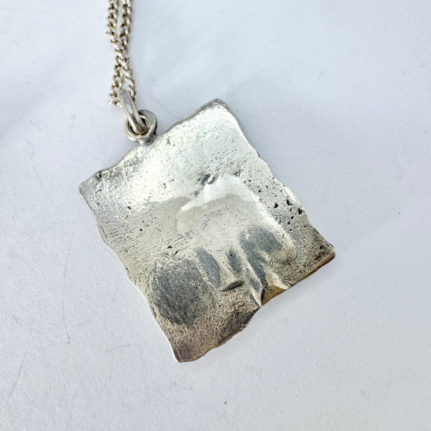 Friedrich Speidel, Germany ca 1970. Vintage Silver Zodiac Aries Pendant Necklace.