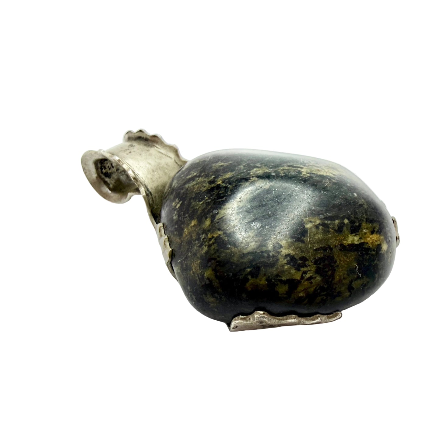 Chunky Vintage Solid Silver Hardstone Pendant.