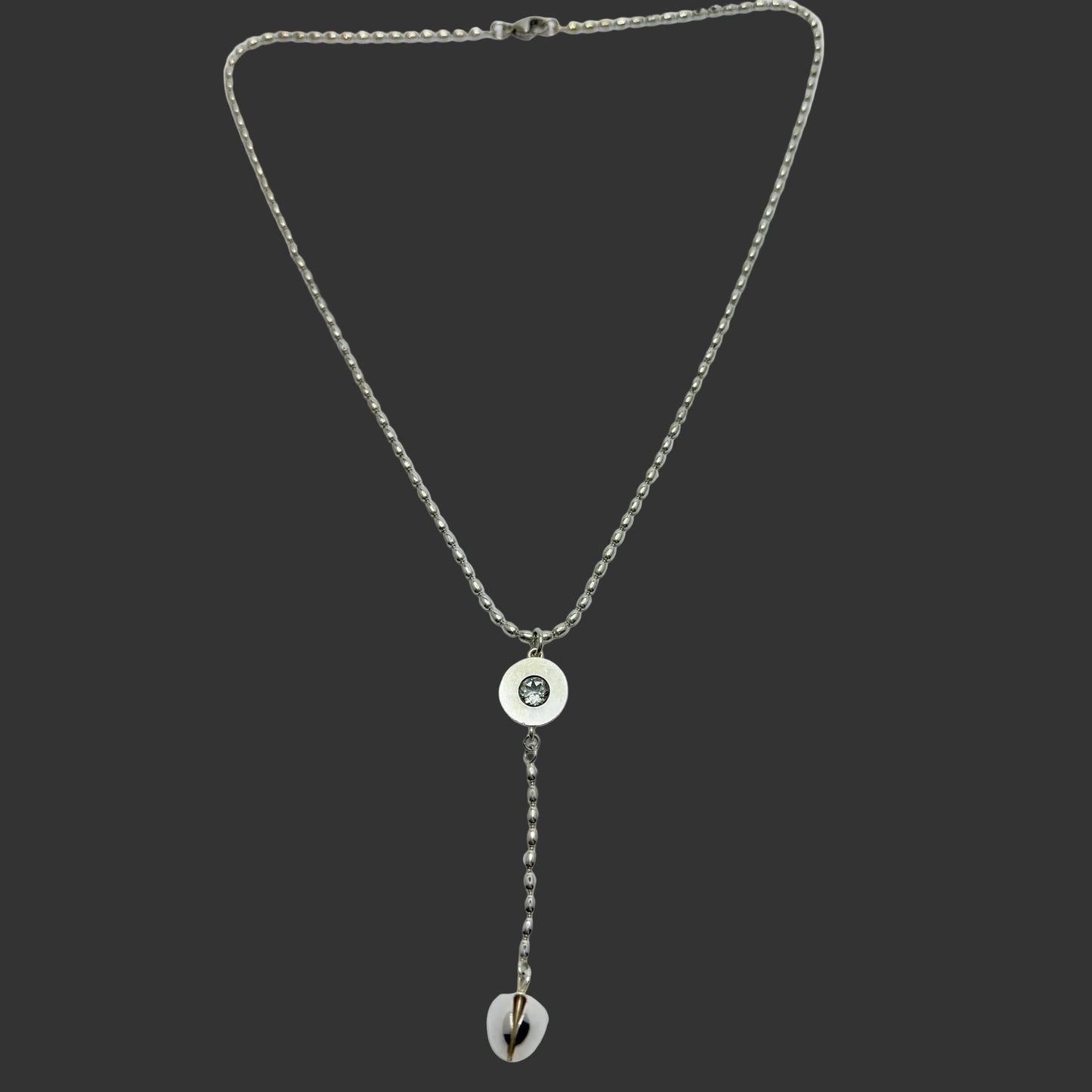 Kalevala Koru, Finland. Vintage Sterling Silver Quartz Pendant Necklace.