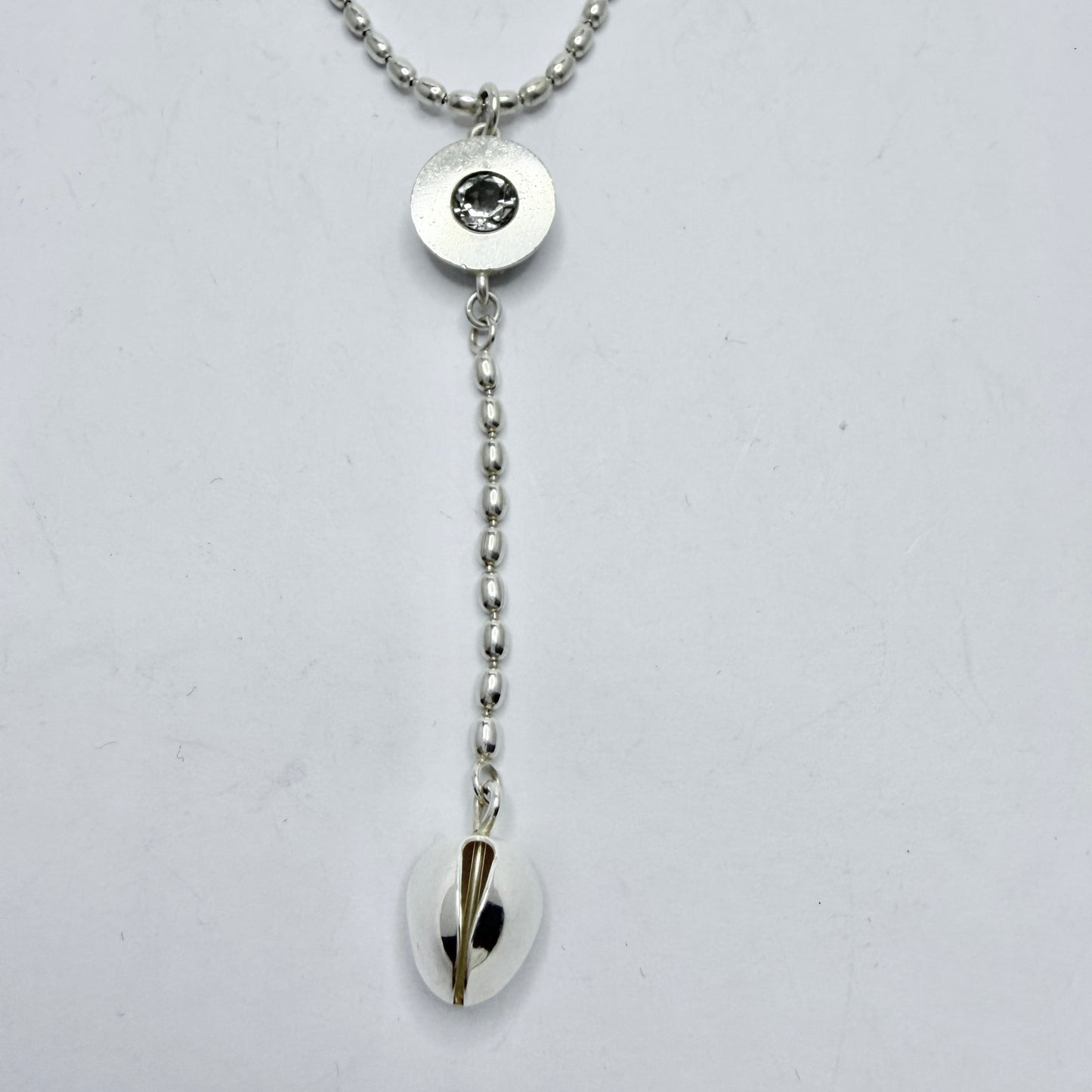 Kalevala Koru, Finland. Vintage Sterling Silver Quartz Pendant Necklace.
