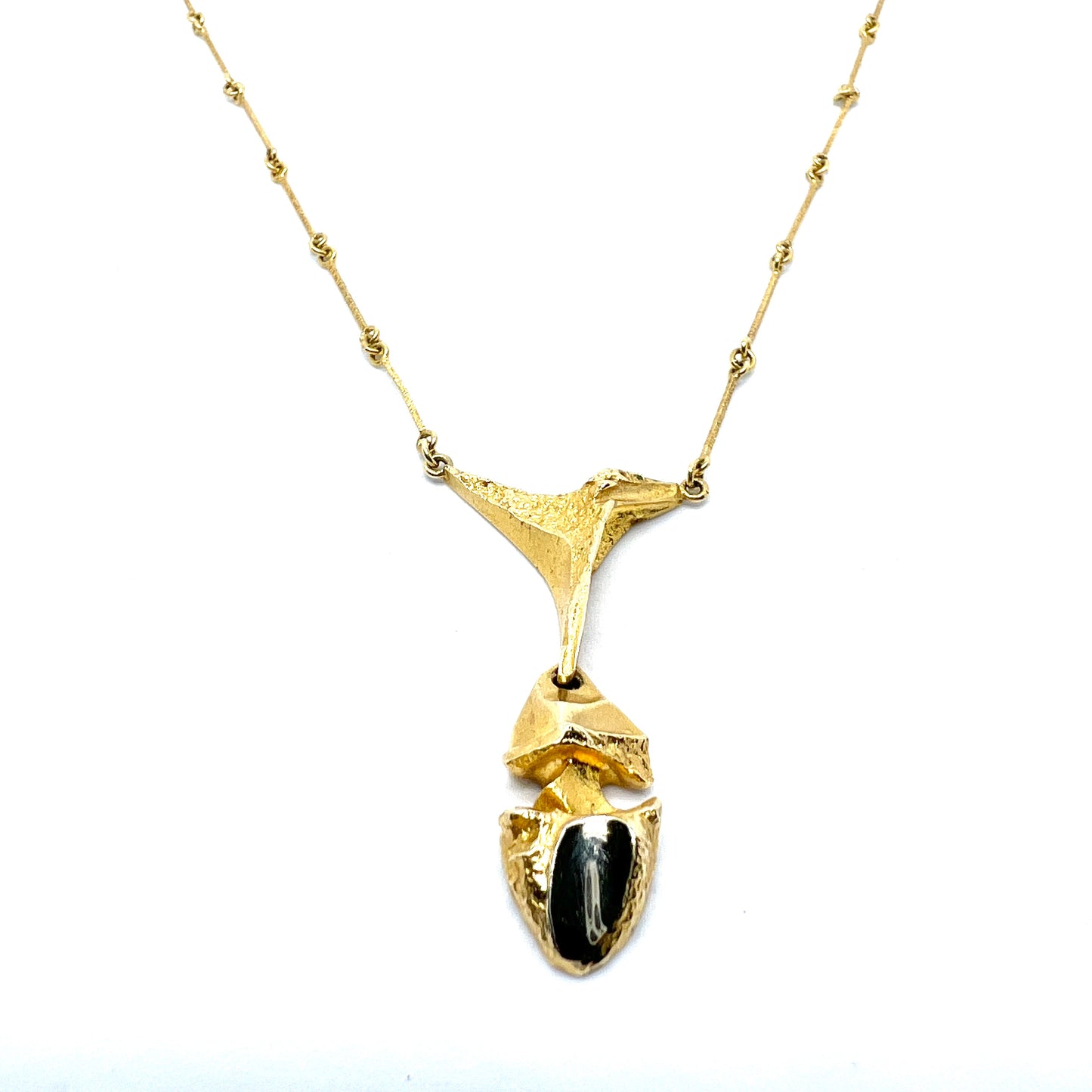 Bjorn Weckstrom for Lapponia, Finland 1977. Vintage 18k Gold Platinum Necklace. Design: Kaira