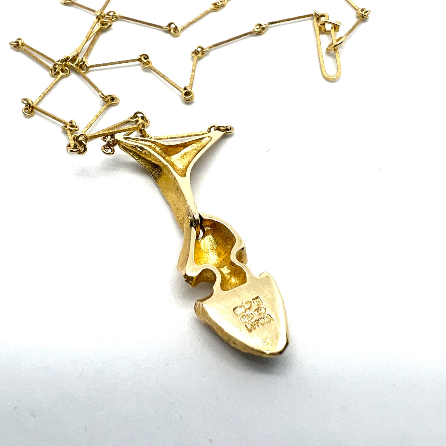 Bjorn Weckstrom for Lapponia, Finland 1977. Vintage 18k Gold Platinum Necklace. Design: Kaira