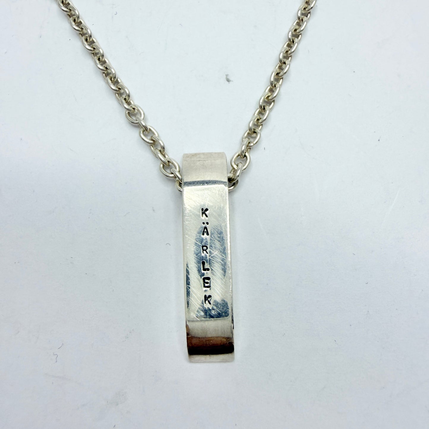 Efva Attling, Sweden. Sterling Silver Kärlek / Love Pendant Necklace.