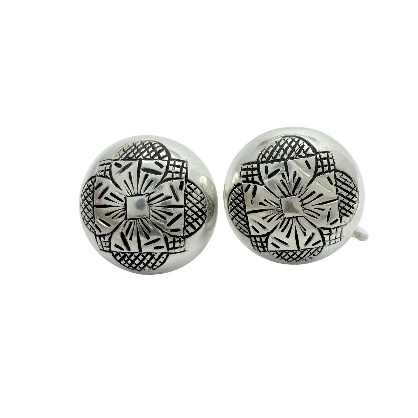 Sweden c 1950. Vintage Solid Silver Earrings.