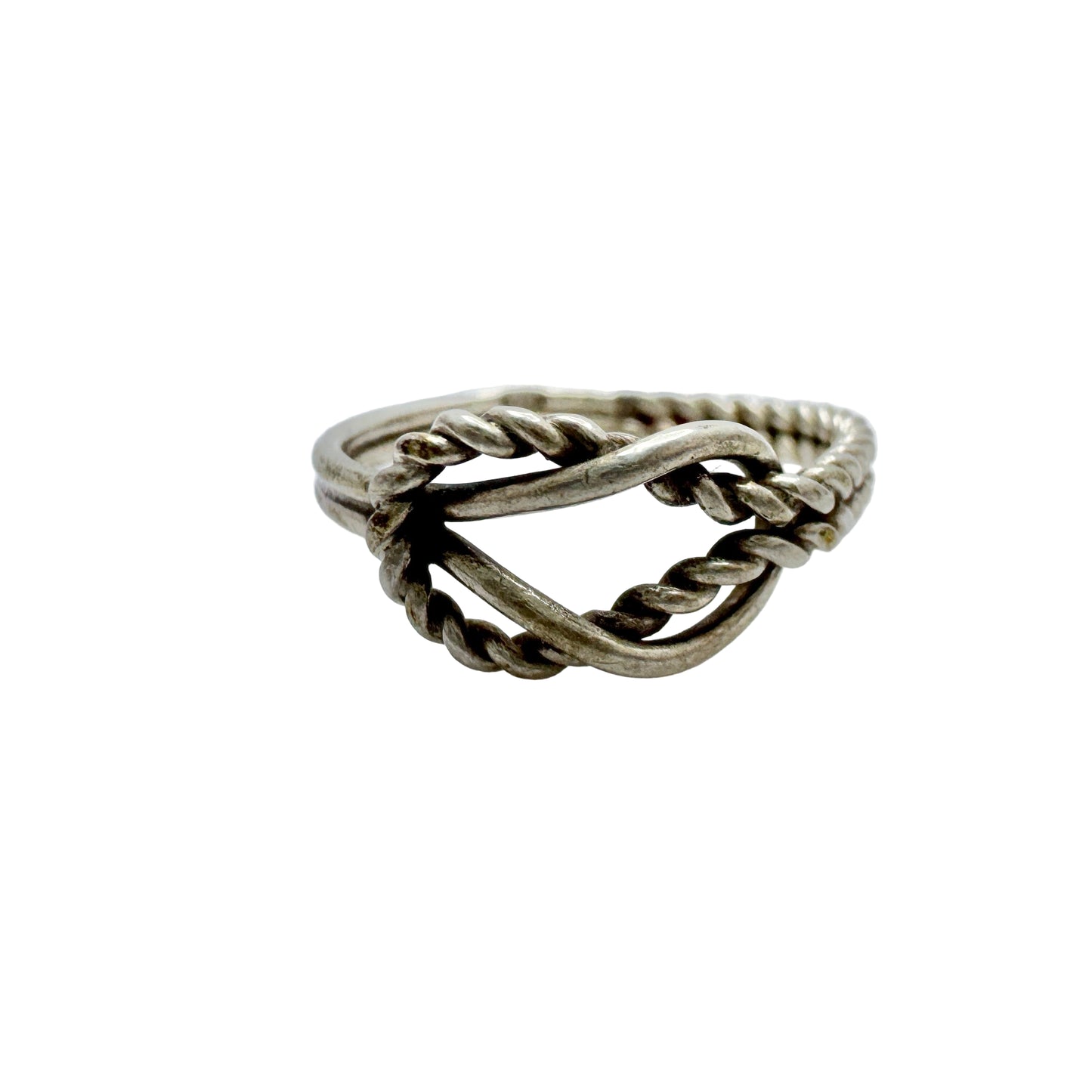 Denmark / Norway Antique Solid Silver Love Knot Ring.
