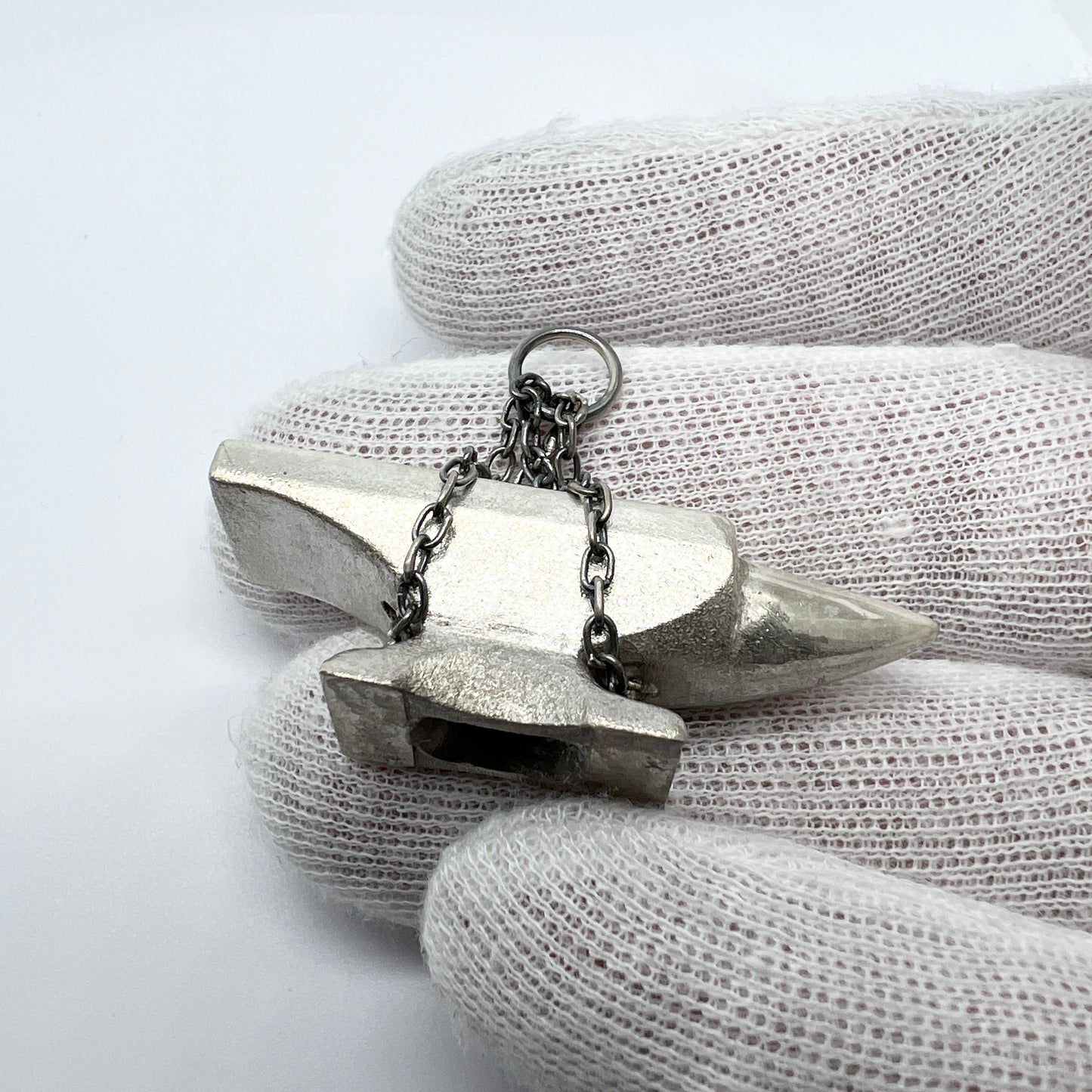 KELLO, Finland 2012. Chunky 39.7gram Sterling Silver Anvil Pendant.