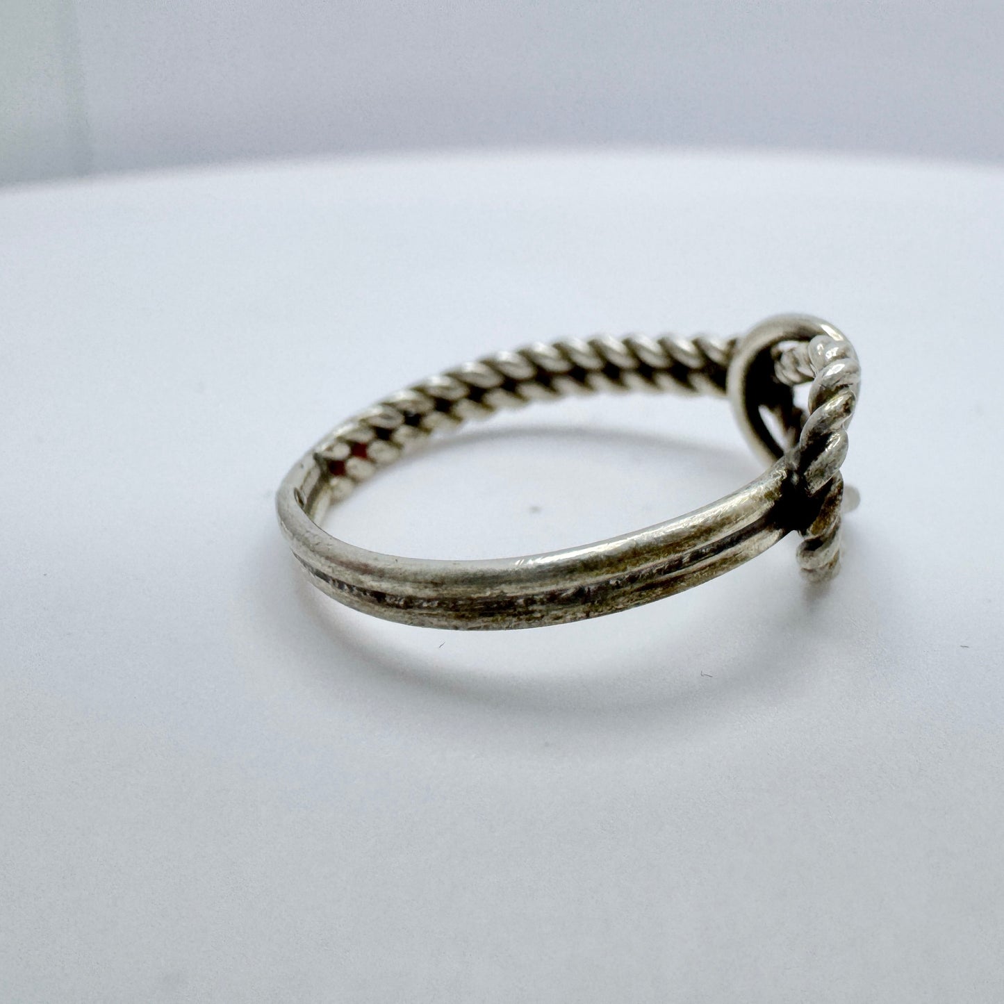 Denmark / Norway Antique Solid Silver Love Knot Ring.